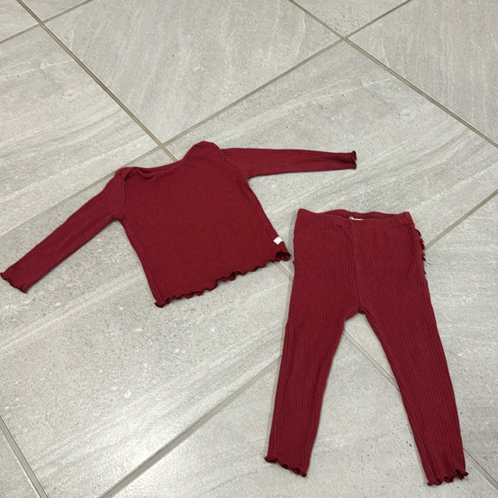 Ruffle butts ribbed set